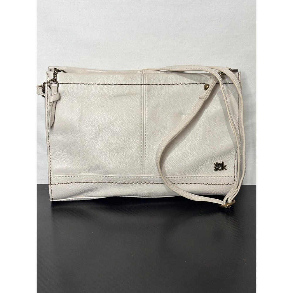 The Sak Iris Crossbody Bag Off White Pebbled Leather Cream - Picture 4 of 9